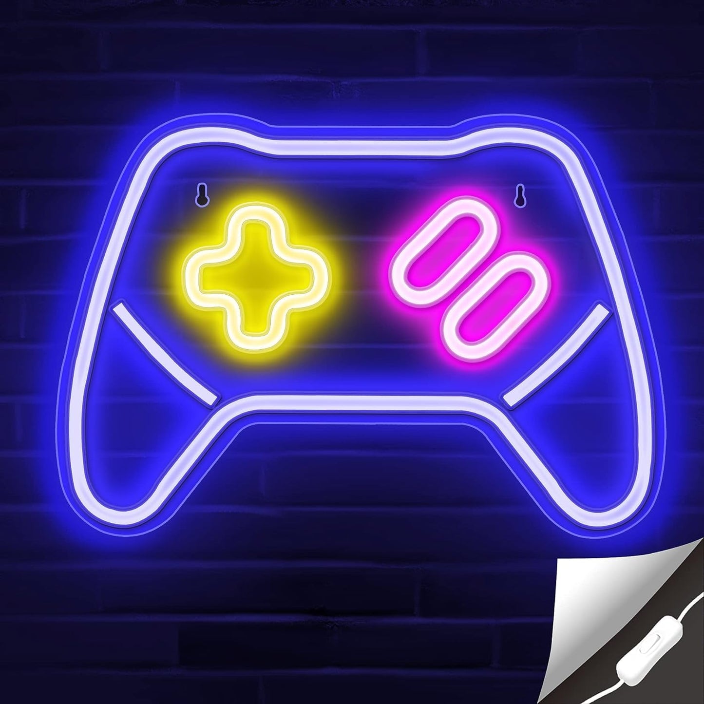 Game Controller Neon Sign - LED Wall Decor for Gamers, Ideal Gift for Teen Boys, Perfect for Game Rooms and Bedrooms